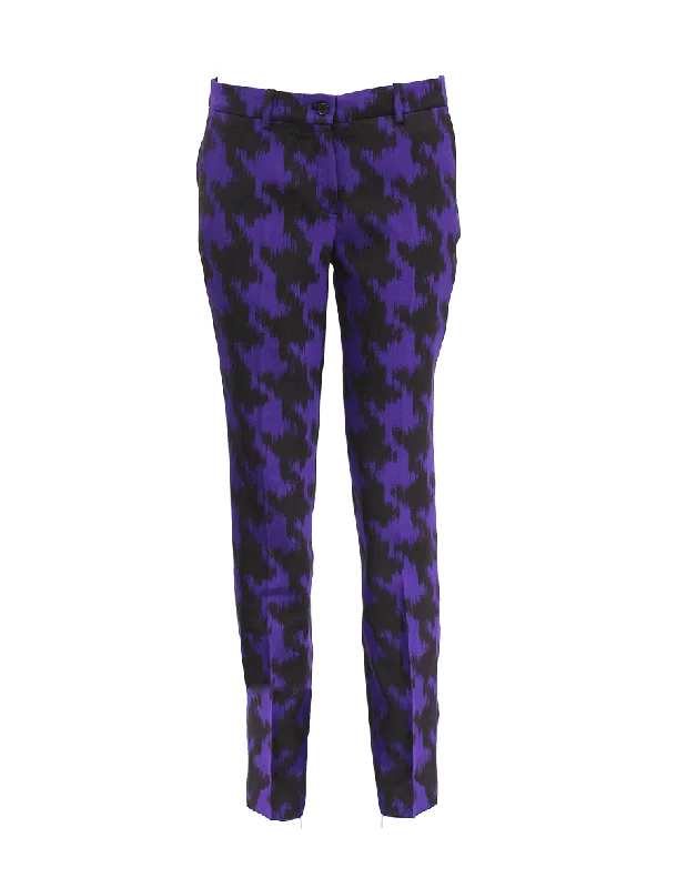 Jacquard Dogtooth Skinny Pant Soft Stretch Pants