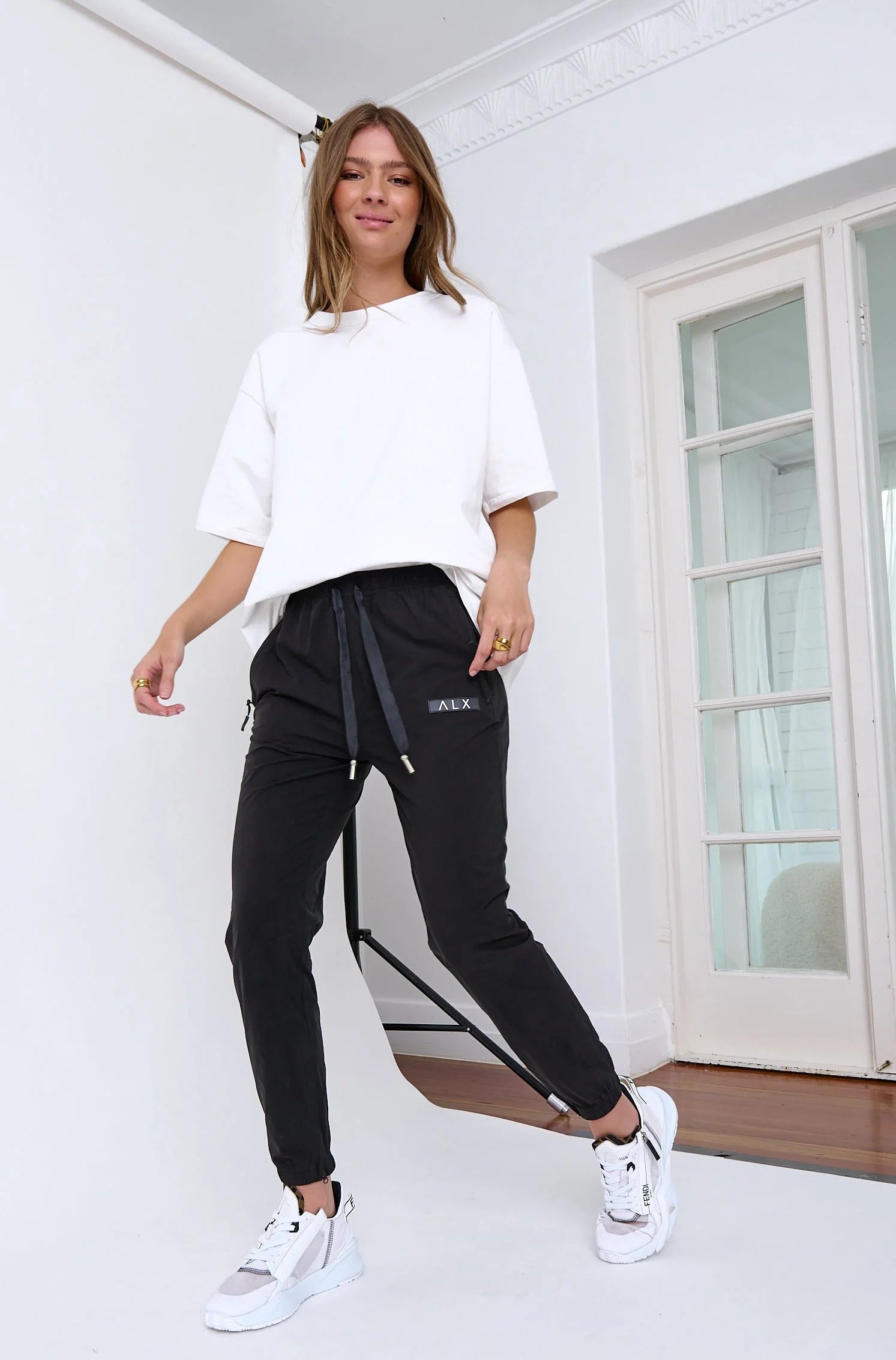 Alexandra Wolfgang Pant Black Trendy Printed Leggings