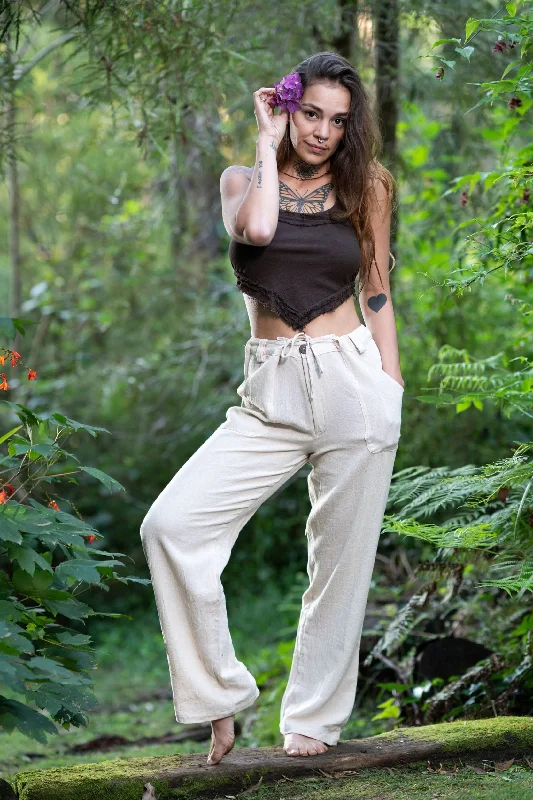 Marial Pants - Cream Elegant Trouser Pants