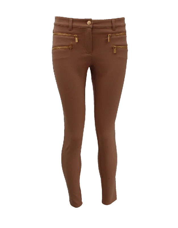 Skinny Zip Pant Classic Straight Pants