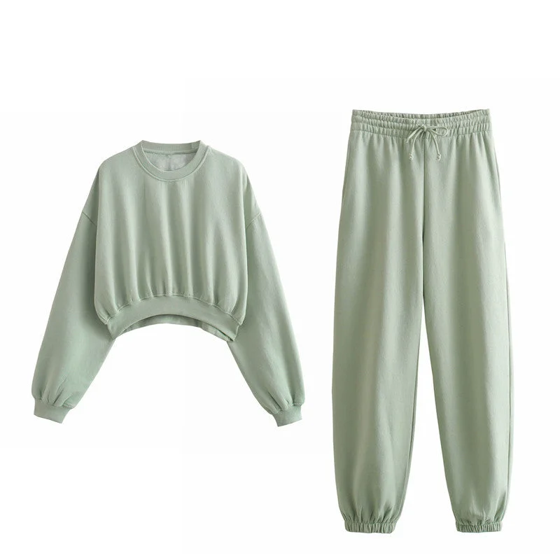 Women's  Lace-up Jogger Pants Suit Classic Straight Pants
