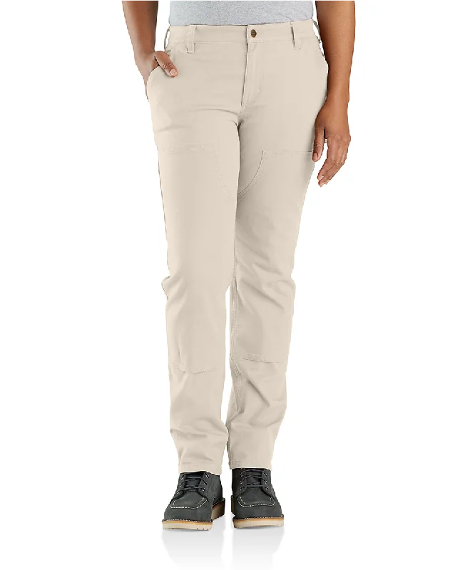 Carhartt Women's Relaxed Fit Double Front Canvas Work Pants - Natural Elegant Silk Pants
