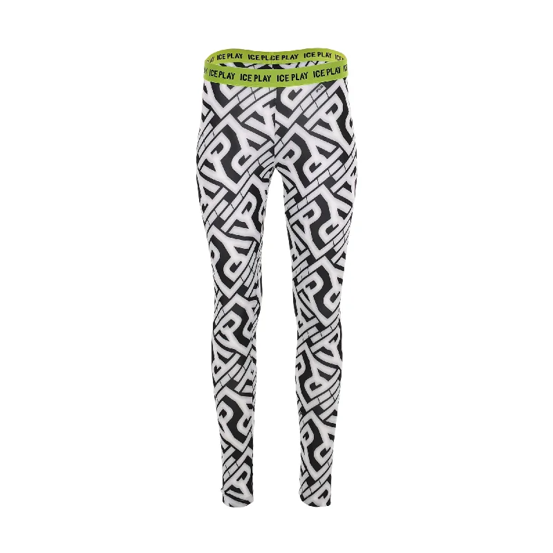 Ice Play Women's Monogram Pattern Jogging Pants Comfortable Denim Pants