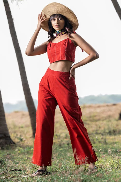 Okhai 'Flame' Pure Cotton Co-ord Pant Set Comfy Athletic Pants