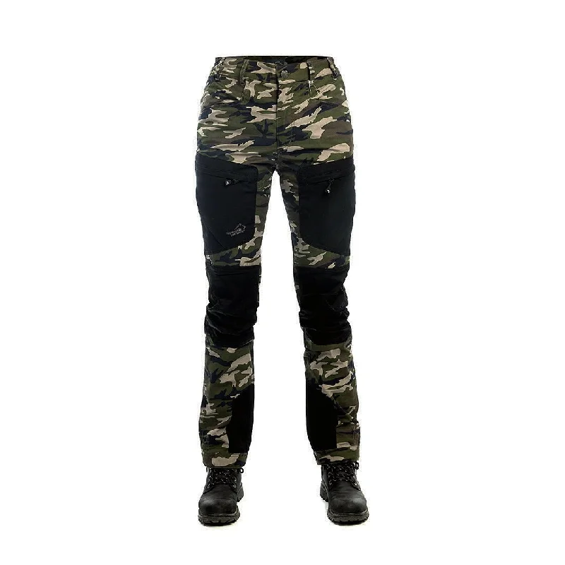 Active Stretch Pants Lady Camo Olive (Long) Elegant Silk Pants