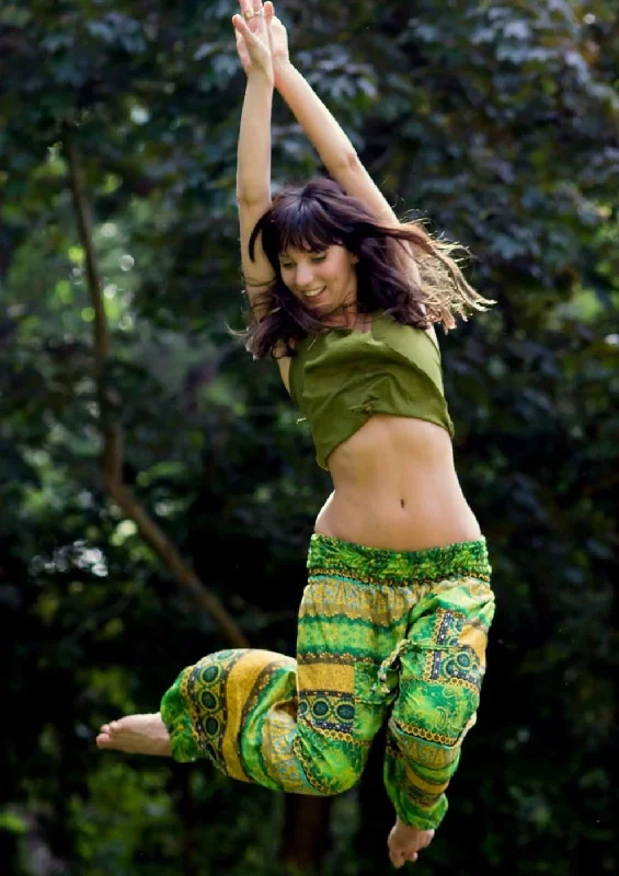 Yoga Savasana Pants - Lemon Lime Soft Stretch Trousers