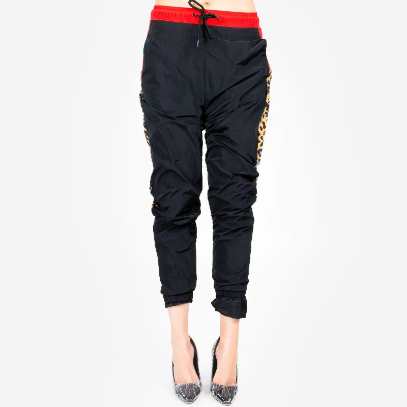 Womens Leopard Block Pants Casual Track Pants