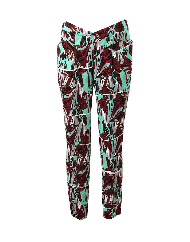 High-Waist Printed Pant Stylish Slim Trousers