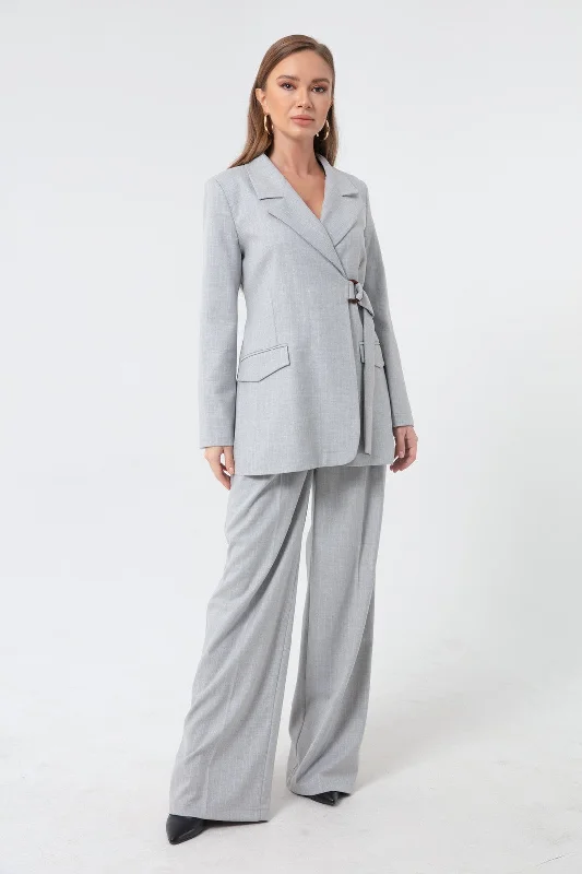 Female Line Pattern Pants Formal Slim Pants
