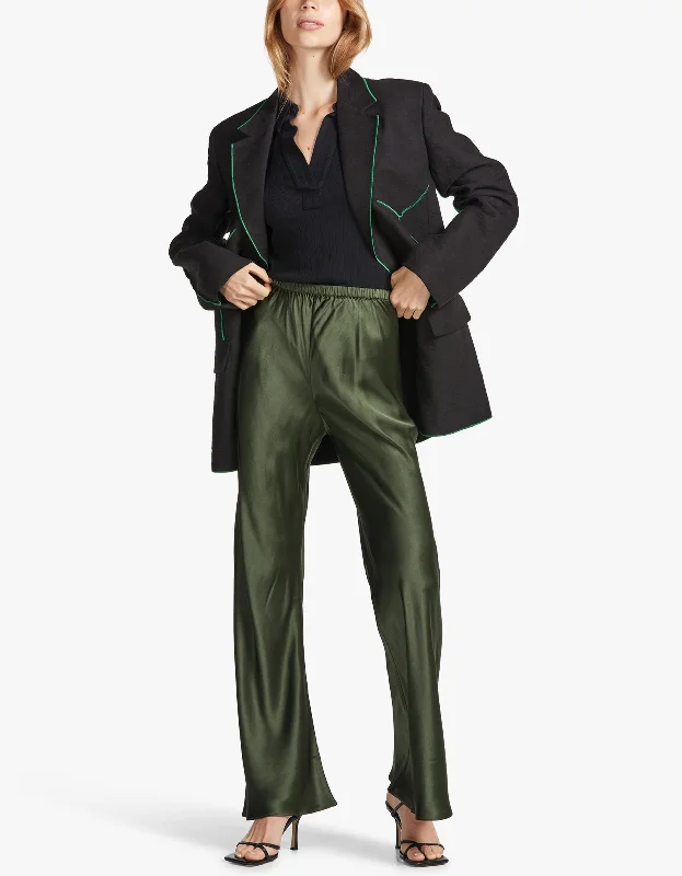 Bias Cut Pants - Cedar Elegant Wool Trousers