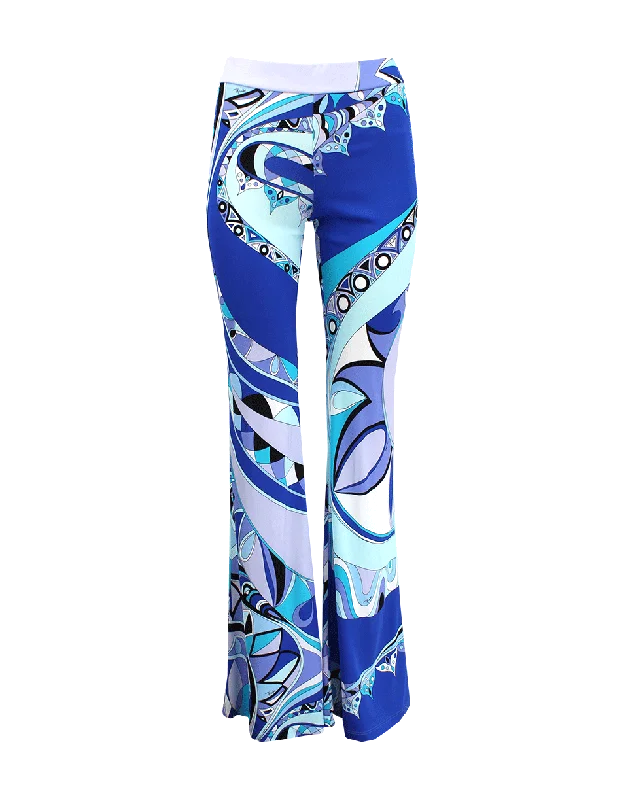 Side Zip Boot Cut Printed Pant Formal Dress Pants
