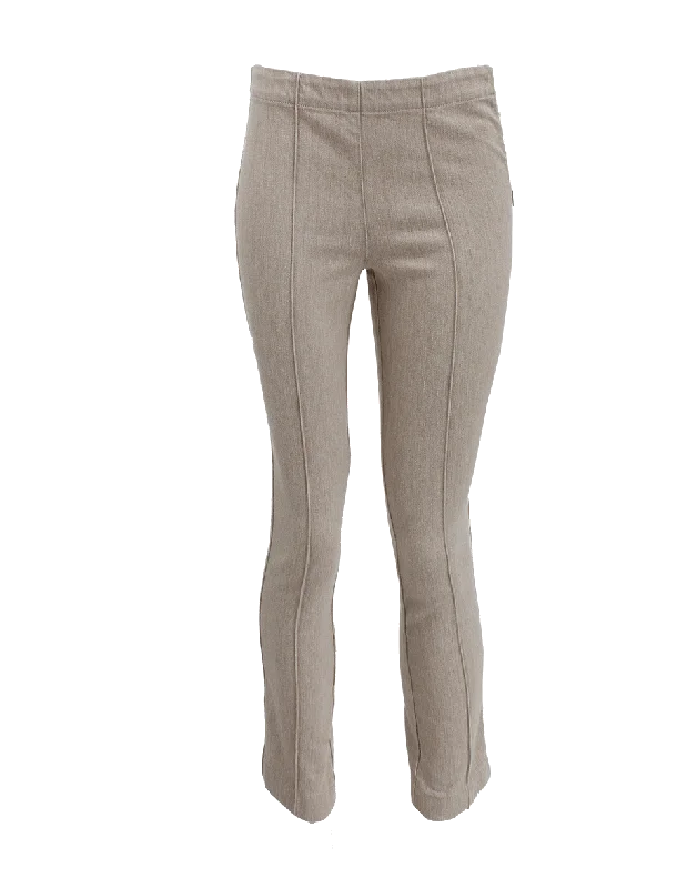 Side Zip Denim Cropped Pant Stylish Elastic Waist Pants