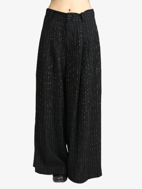 Y'S - Women U-Double Tuck Pinstripe Pants Comfortable Jogging Pants