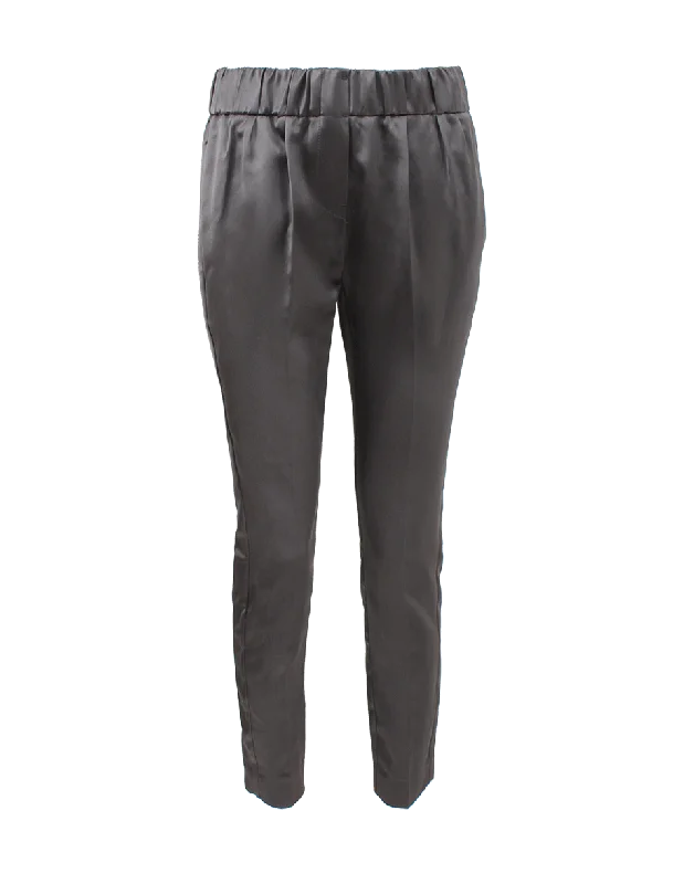 Satin Elastic Waist Pant Fashionable Track Pants
