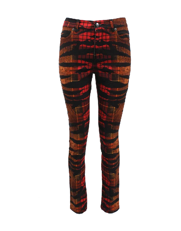 Tiger Tartan High Waist Pant Slim-Fit Leggings