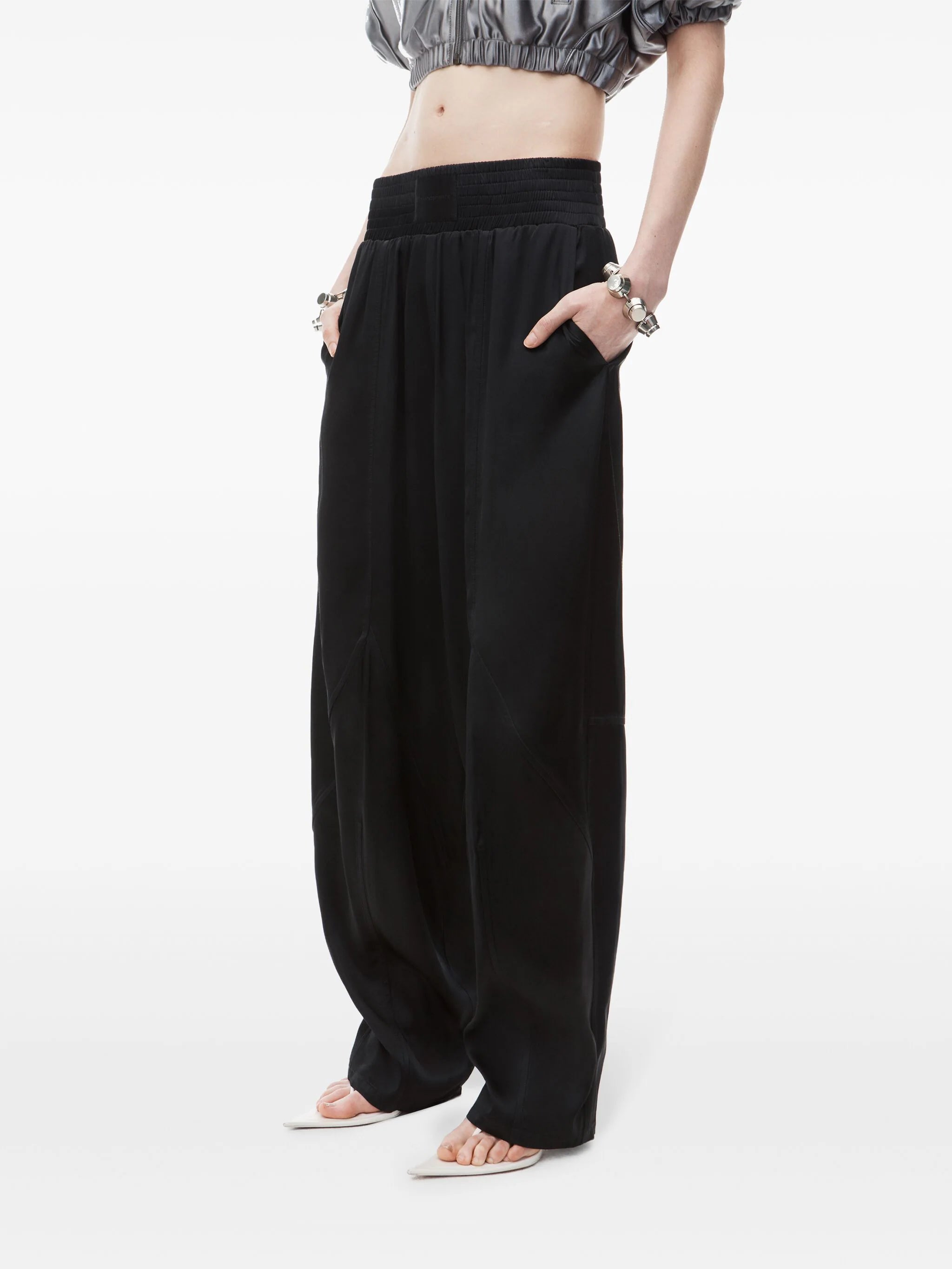 ALEXANDER WANG - Women Wide Elastic Balloon Pant Elegant Palazzo Trousers