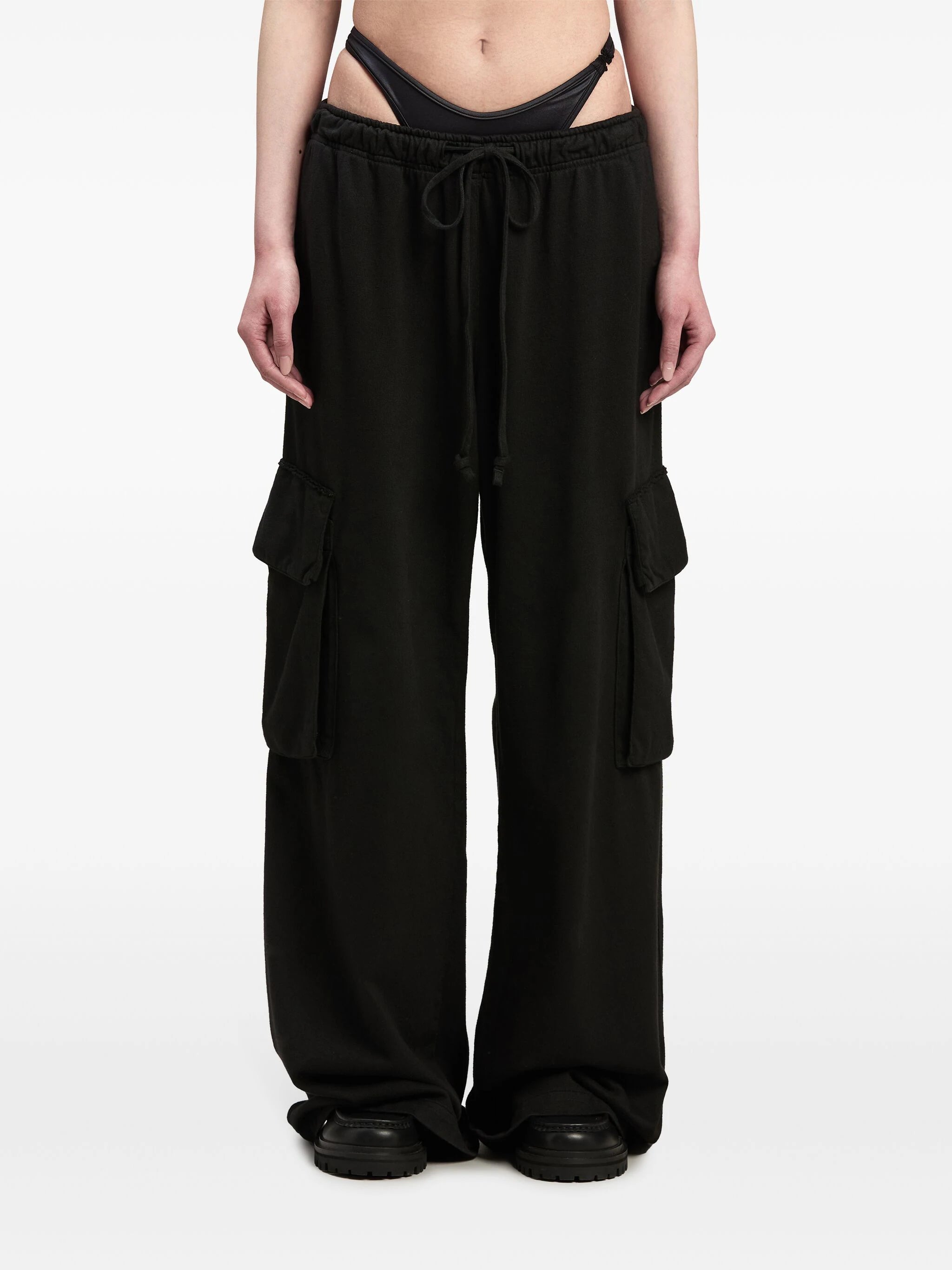 PALM ANGELS - Women Cargo Pants Relaxed Linen Pants
