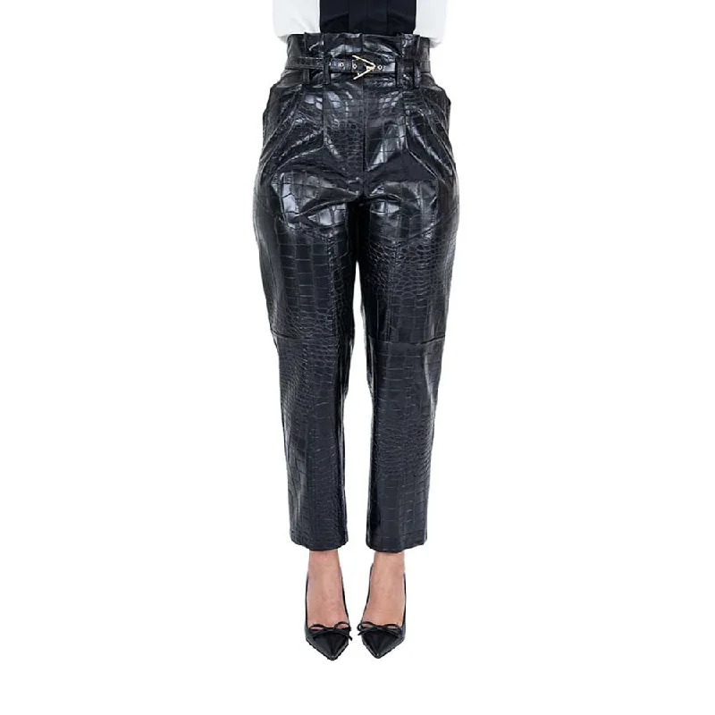 Space Style Concept Pants Black Elegant Silk Pants