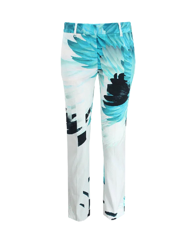 Flamingo Print Pants Modern Bootcut Pants