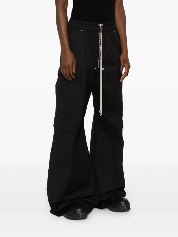 RICK OWENS - Women Heavy Cotton Cargobelas Pants Fashionable Sporty Pants