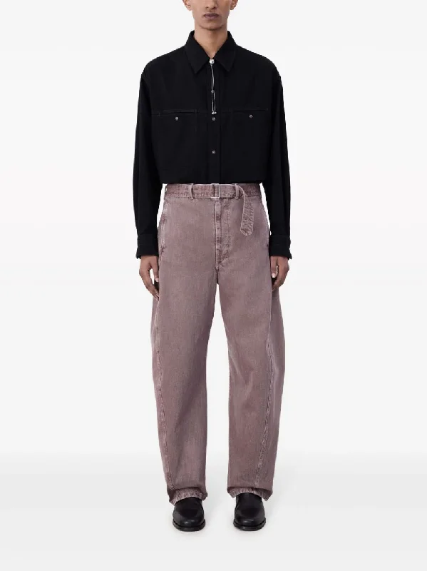 LEMAIRE - Women Twisted Belted Pants Stylish Paperbag Waist Pants