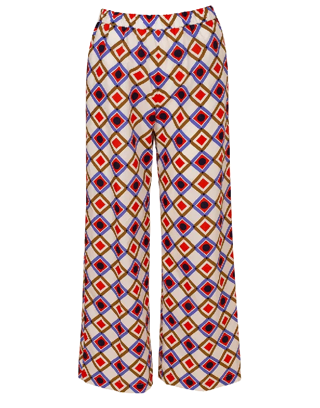 Diamond Print Elastic Pant Fashionable Track Pants