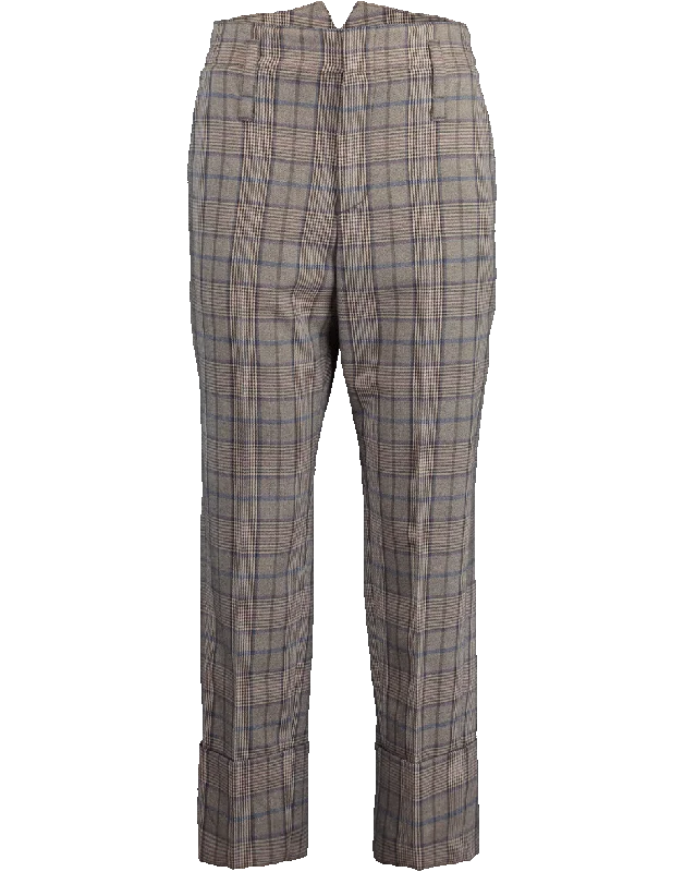 Double Cuff Zip Front Pant Trendy Wide-Leg Pants