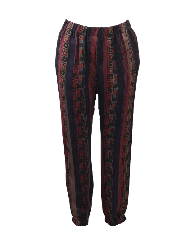 Printed Silk Pant Trendy Wide-Leg Pants