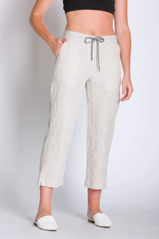 Lana | Women's Linen Capri Pants Elegant Palazzo Trousers