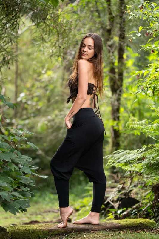 Lee Harem Yoga Pants - Black Comfortable Cargo Pants