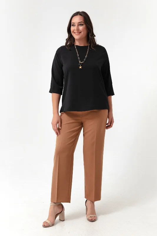 Woman Big Size Fabric Pants Formal Wide-Leg Pants