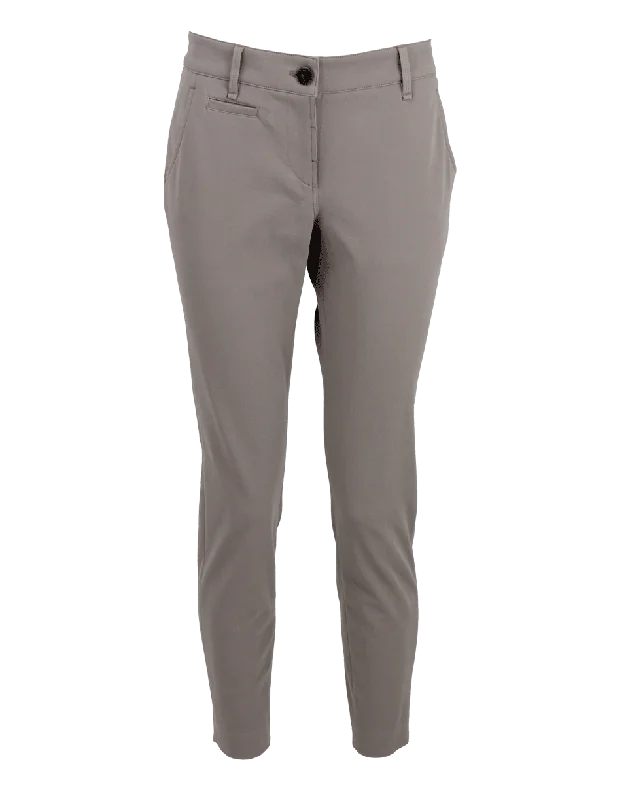 Cotton Gabardine Coin Pocket Pants Casual Wide Pants