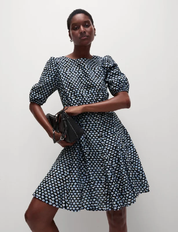 Pure Cotton Printed Mini Waisted Dress