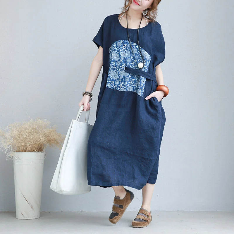stylish blue linen shift dresses plus size linen cotton dress fine tie waist prints linen clothing dresses stylish blue linen shift dresses plus size linen cotton dress fine tie waist prints linen clothing dresses