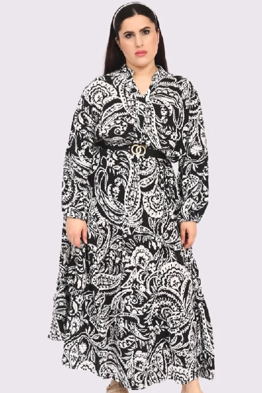 Paisley Print Oversized Dress
