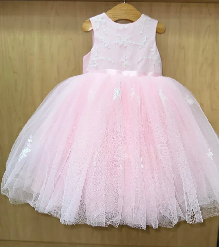 Sarah louise 070035-1 pink 1st Birthday Dress