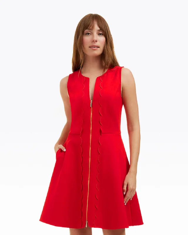 Sleeveless Mae Love Circle Dress in Red