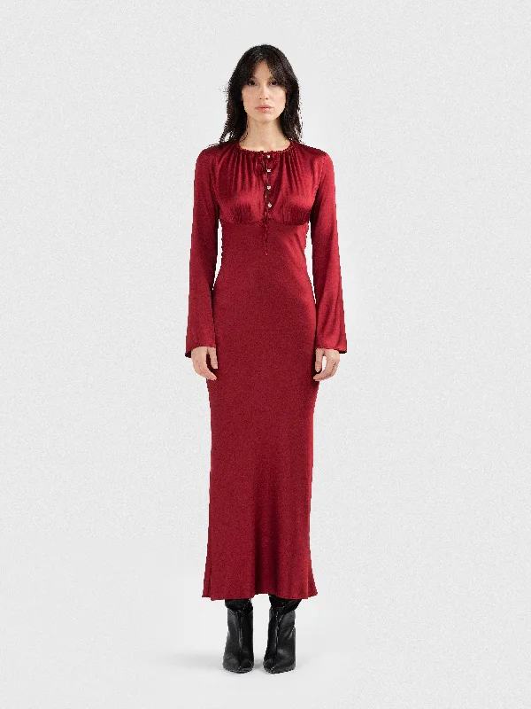 REYNA liquid bias slip satin dress