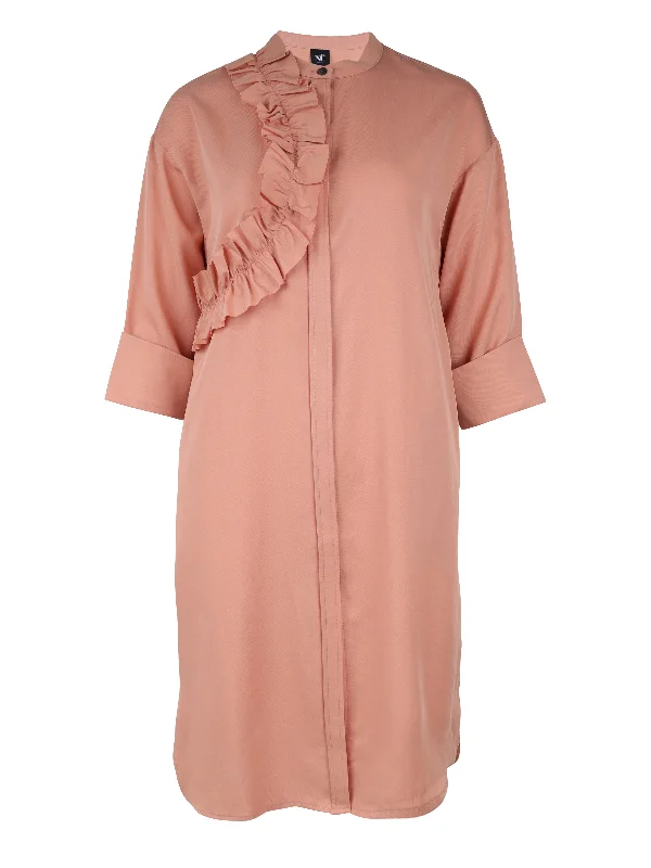 YMKE ruffle dress - Peach puff
