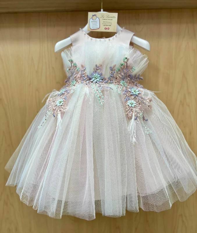 1st Birthday Dress Lace Bodice Multi Color Dress Princess Daliana X23060