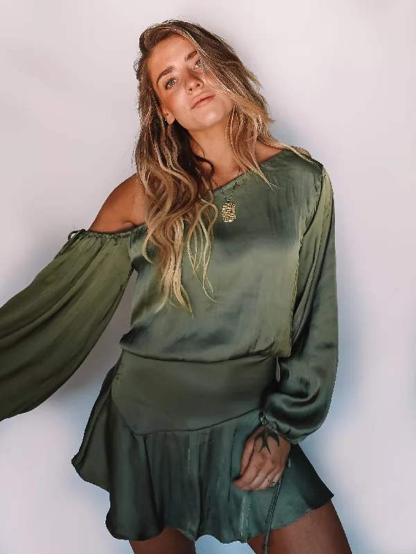 Olive Flow Dress