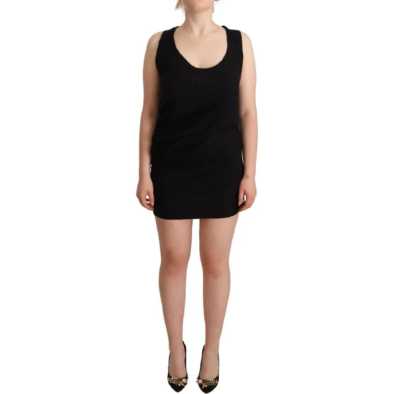 Roberto Cavalli Elegant Black Sheath Stretch Dress
