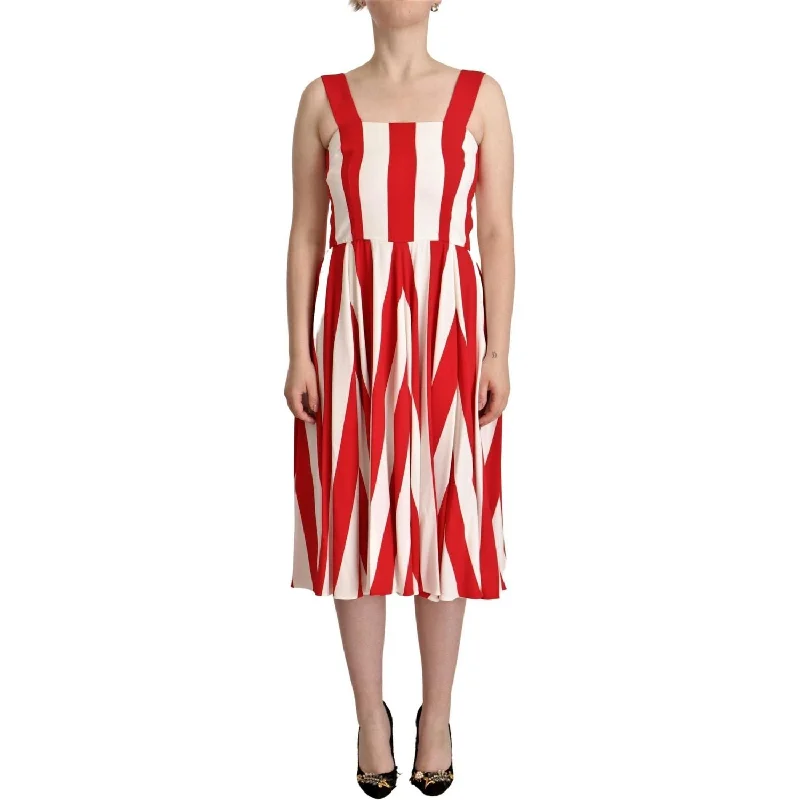 Dolce & Gabbana Elegant A-Line Striped Shift Dress