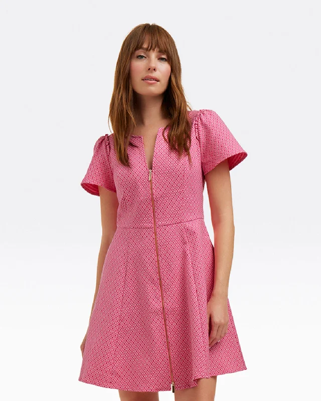 Mae Love Circle Dress in Pink Circle Geo