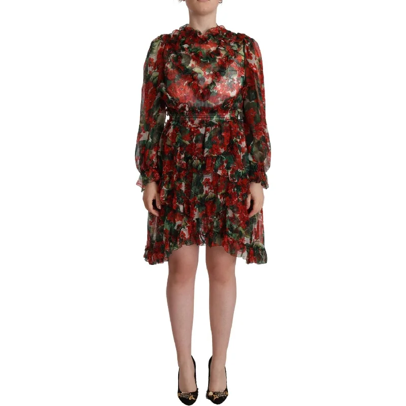 Dolce & Gabbana Floral Silk Mini Knee High Dress