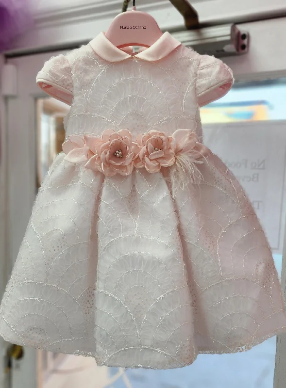 T6758 blush 1st birthday Dress made in Italy