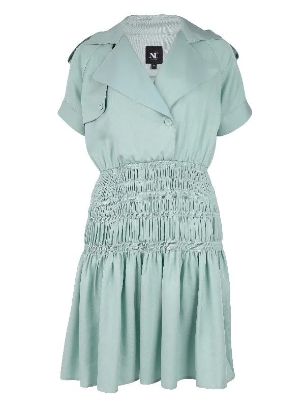YMKE smock dress - BLUE MINT