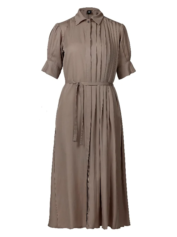 YMKE pleated dress - Mud