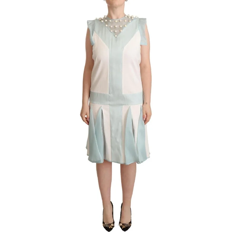 Sergei Grinko Embroidered Pearl Shift Dress Distinction