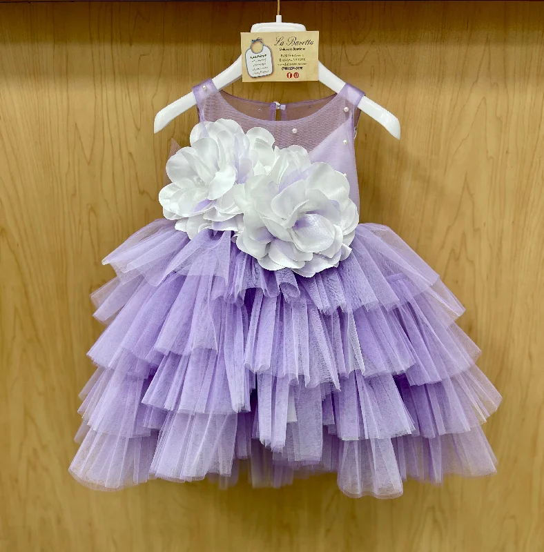 Baby girls purple 1st Birthday Dress Dolce Bambini 9785